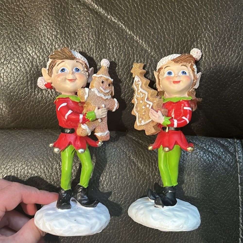 Valerie parr hill set of 2 elves with cookies - Picture 3 of 8